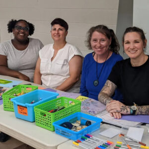 Willow members making art at International Overdose Awareness Day, 2022, event